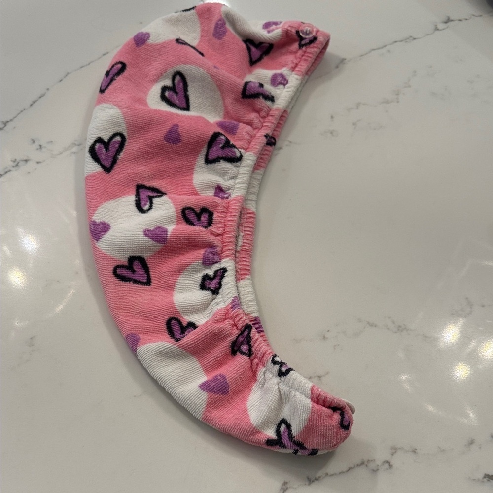 JUSTICE Pink Heart Patterned HAIR WRAP